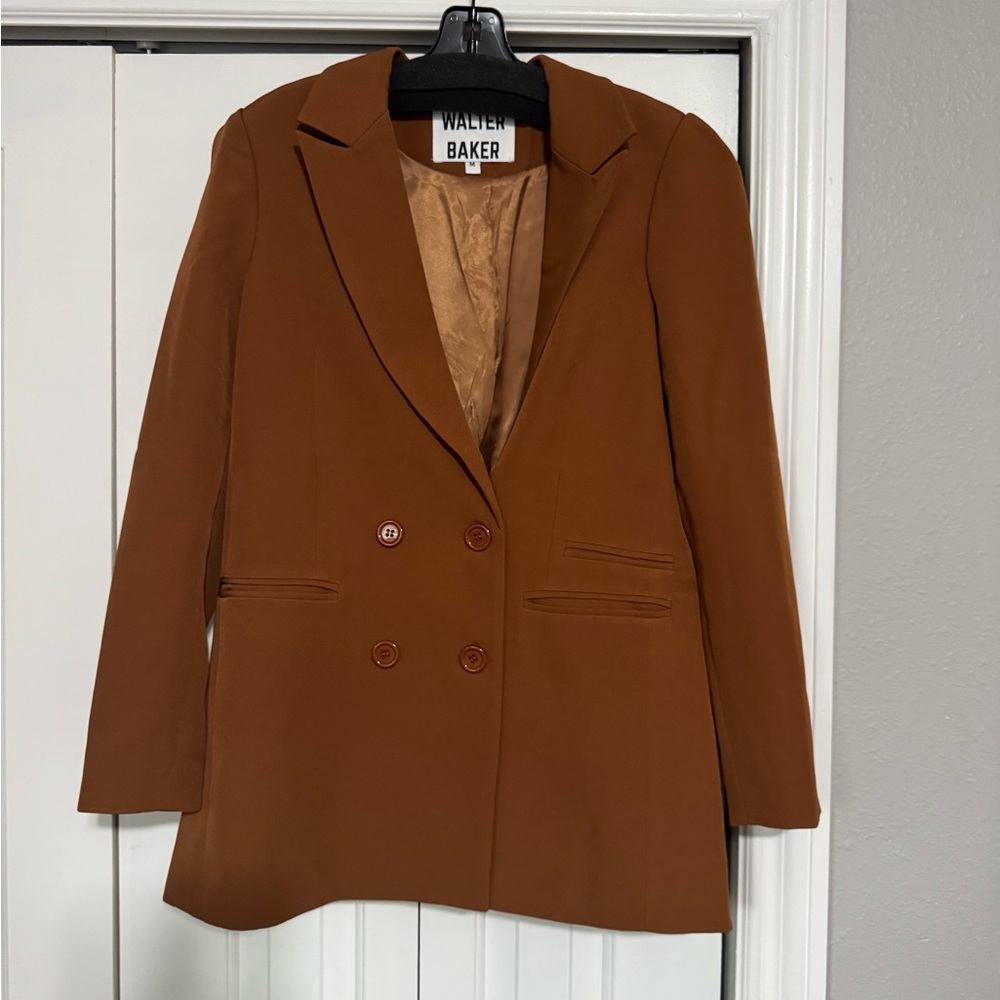 Walter Baker Women's Brown Double-Breasted Blazer - Picture 4 of 9